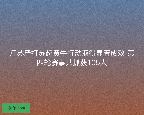 江苏严打苏超黄牛行动取得显著成效 第四轮赛事共抓获105人